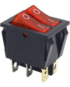 1 WAY JUMBO SWITCH RED BLACK WITH WIRE 
